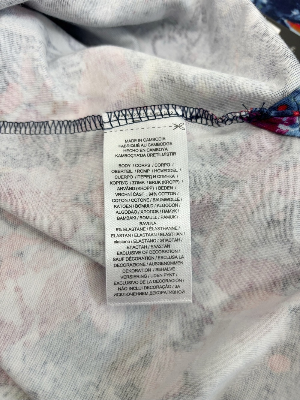 Lauren Ralph Lauren Women's Print Stretch Cotton Boatneck Tee Top Blue Multi XXL - Picture 5 of 7